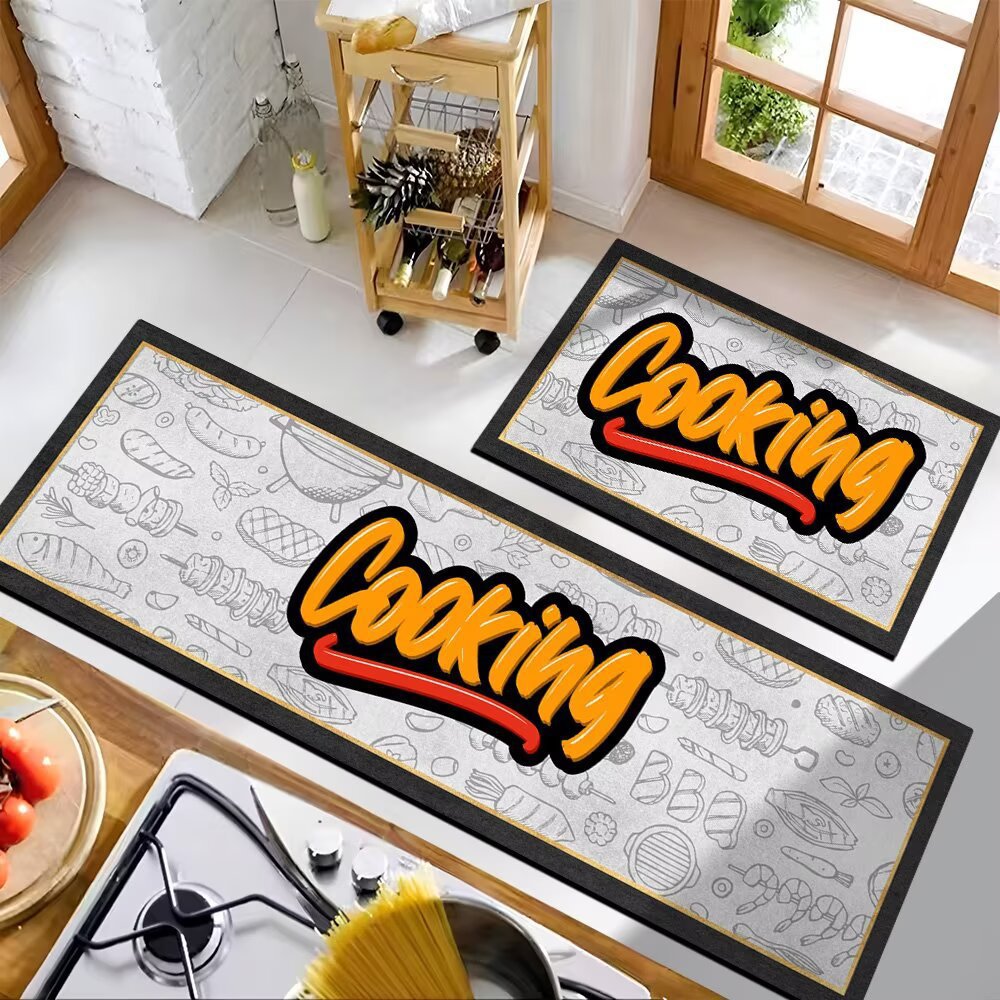 요리 밝은 색상의 바닥 매트