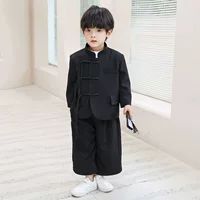 Костюм для мальчиков Hanfu Весенний и летний детский национальный стиль ретро Чжуншань костюм для мальчиков