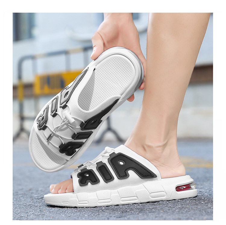 Dép lê đế dày chống trơn kiểu thể thao ngoài trời, form unisex size lớn — màu xám, màu đỏ, quần kaki, trắng chi tiết 15