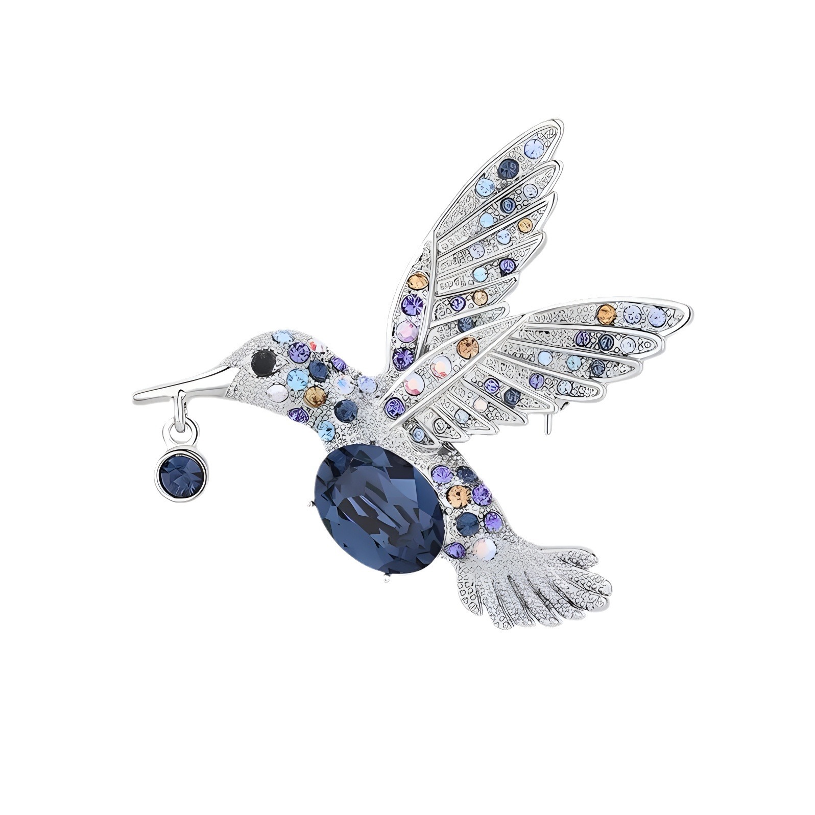 Spilla donna colibrì design elegante accessorio per giacca_voghion.com