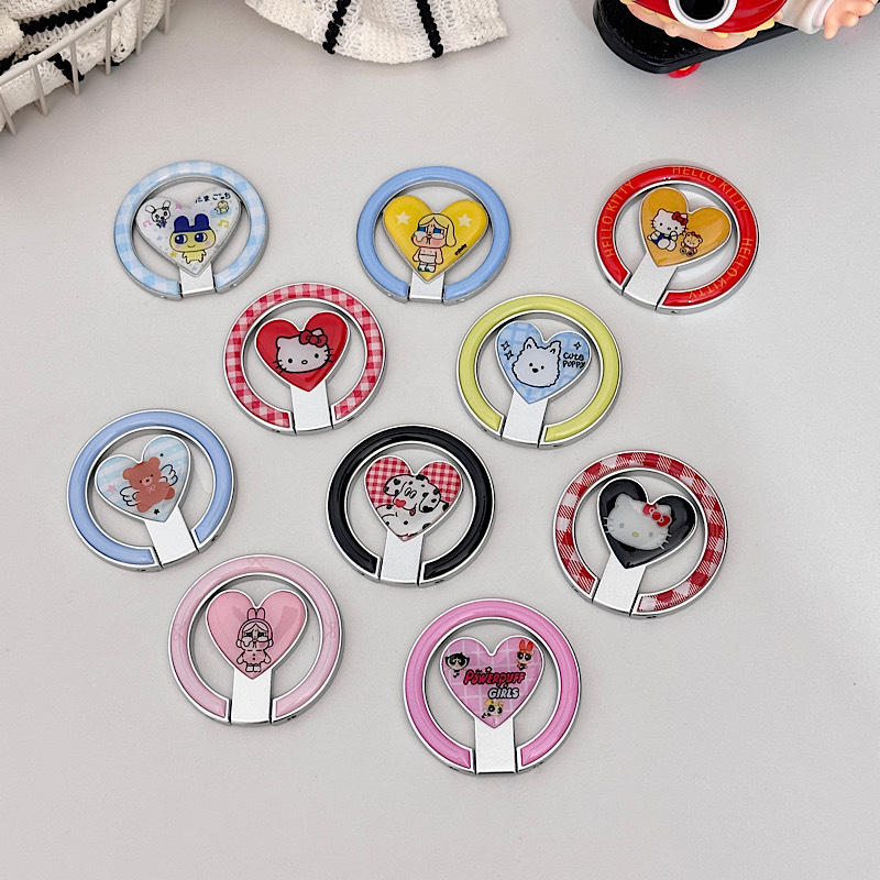 Cute Cartoon Heart Kt Doll Magnetic Holder Suitable for Magsafe Mobile Phone Strong Adsorption Desktop Lazy New