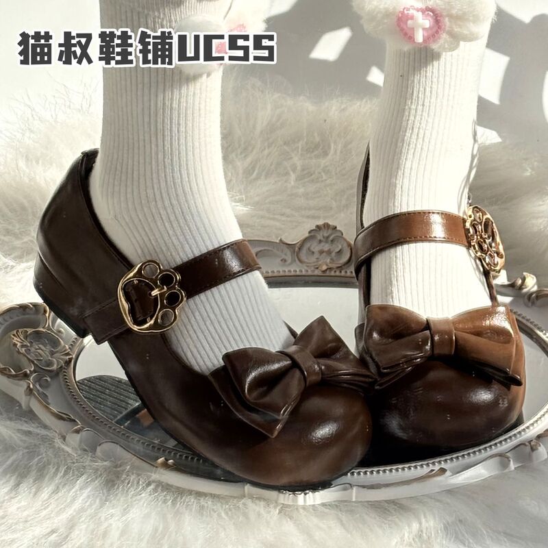 Uncle Cat's Shoe Shop Original Cute Lolita Shoes Low Heel Round Toe Lolita Shoes Mid-Heel Small Leather Shoes for Women Uncle Cat's Shoe Shop Original Cute Lolita Shoes Low Heel Round Toe Lolita Shoes Mid-Heel Small Leather Shoes for Women