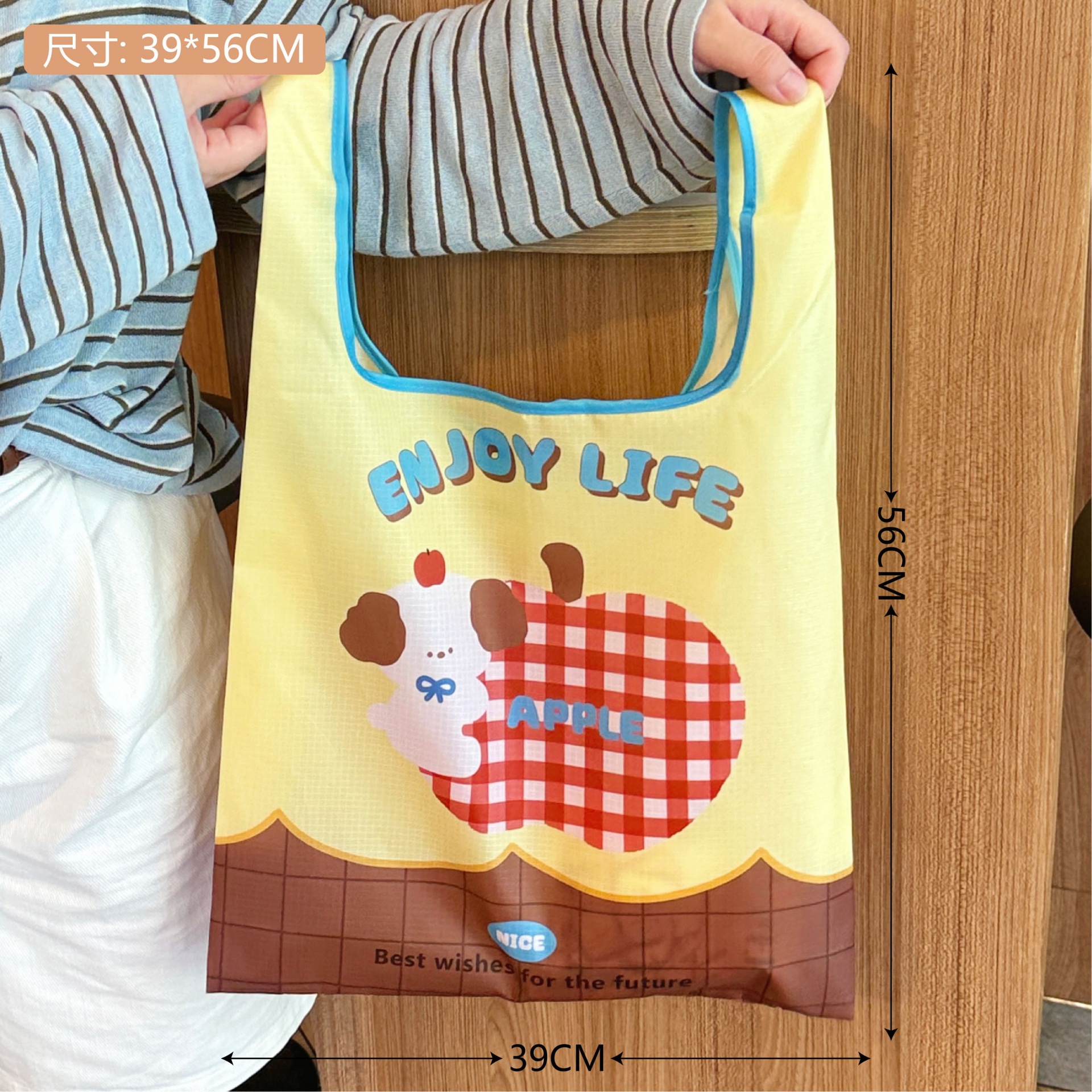 2# Checked Apple Puppy Shopping Bag