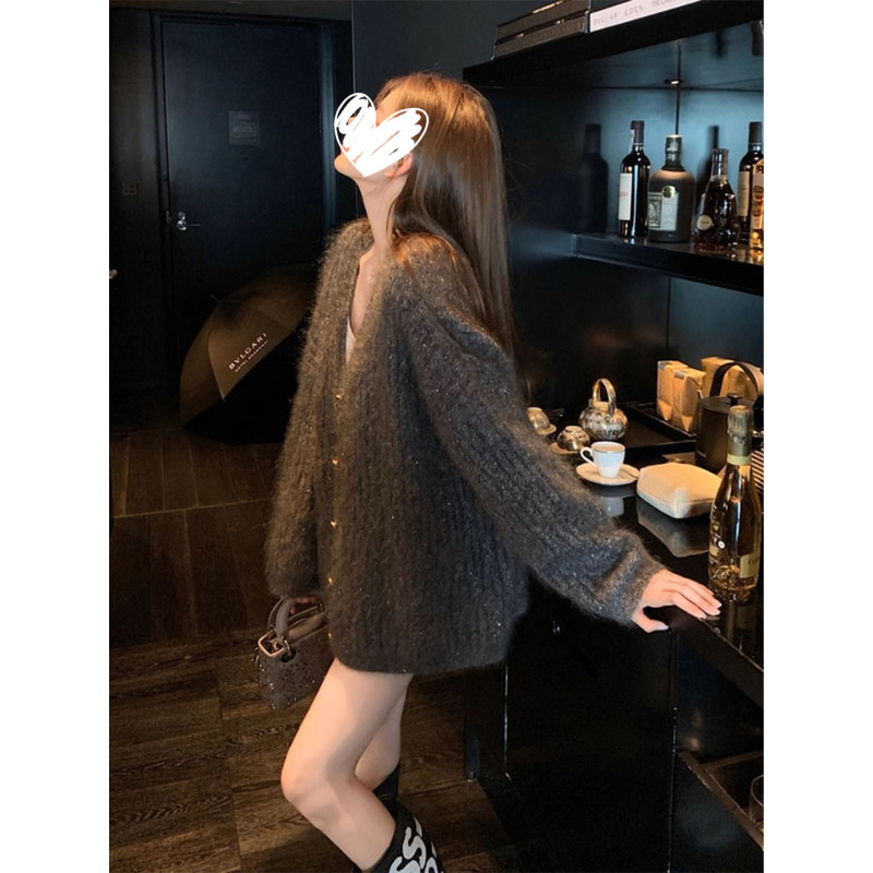 2025新款慵懒高级感软糯长袖针织开衫毛衣外套女早秋气质时尚穿搭|undefined