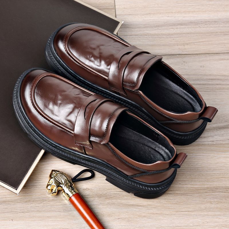 男士商务正装真皮头层牛皮正品防滑耐磨男鞋百搭高档皮鞋大头黑色