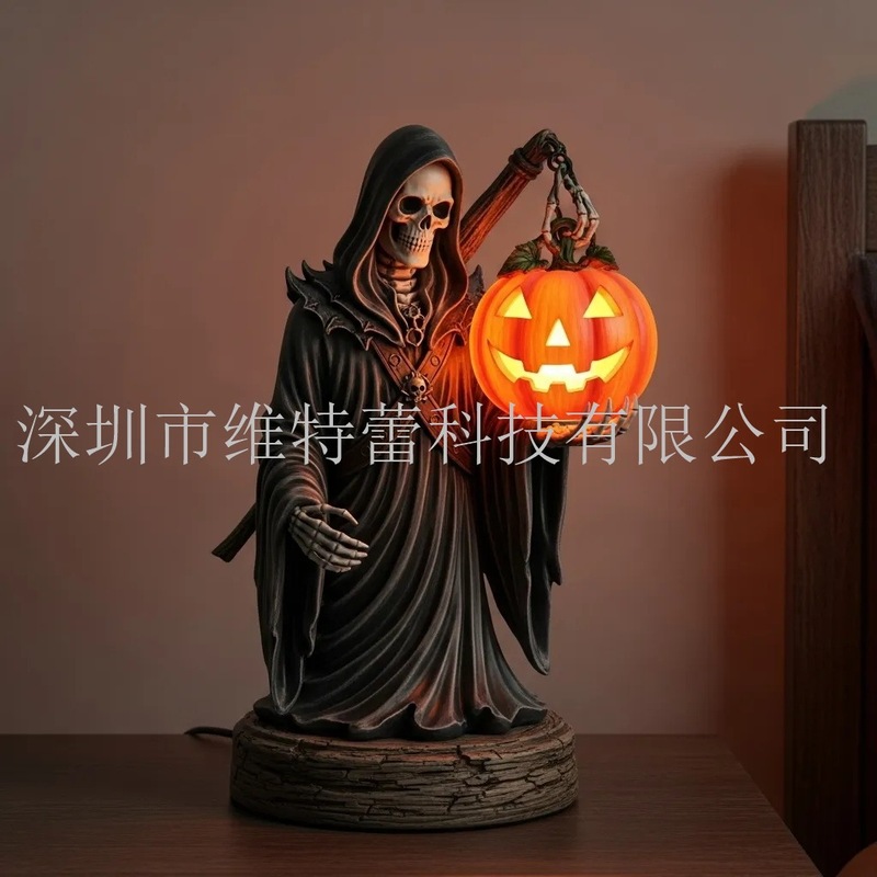 跨境Fun Halloween Table Lamp有趣的万圣节台灯，树脂工艺品摆件|undefined