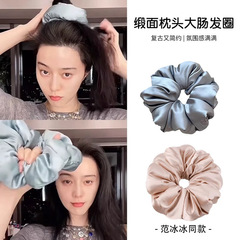 范冰冰同款kitsch真丝大肠发圈缎面发绳丸子头饰睡眠肥肠发饰