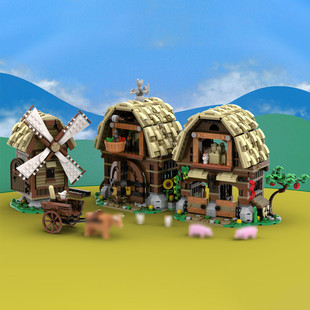 Moc-162111 Modular Building: Medieval Castle Mill Village 1728 Particle Number