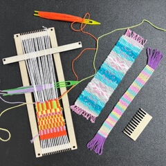 MINI LOOM手作りコースター手紐編み器毛糸材料バッグセット織機DIY木製編み板