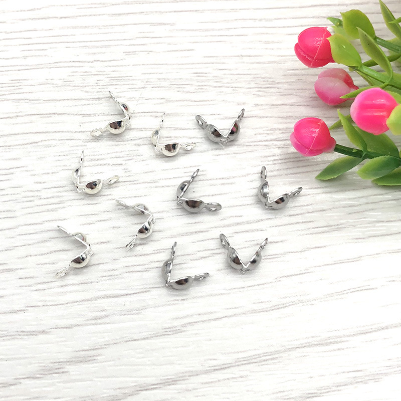 100 PCS/Package 4 * 8mm Hole 1~1.9mm Stainless Steel Solid Color Jewelry Buckle display picture 4