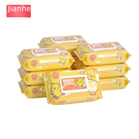 Baby wipes 80 pumping big bag hand wet tissue baby special thick wet tissue with cover wholesale factory