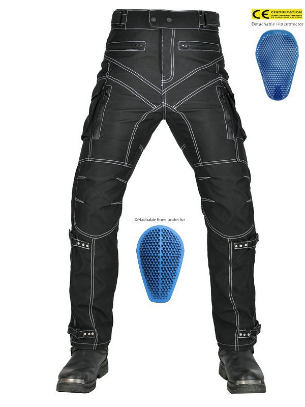 [A prueba de agua] VOLERO motocicleta cuatro estaciones anti-caída pantalones de ciclismo anti-caída telescópicos de cintura alta protector de pantalon