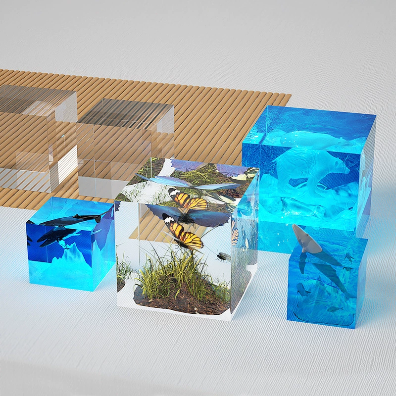虞美人 Cube, силиконовая форма, свеча из гипса, зеркальный эффект, ручная работа
