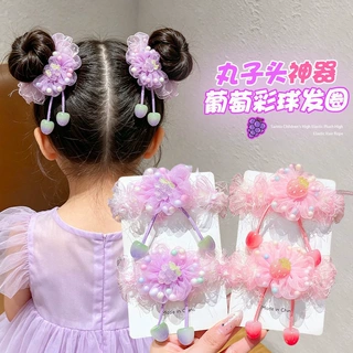 女童公主发圈小女孩扎丸子头发绳花朵儿童网纱水果头绳发饰橡皮筋