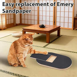 宠物木质猫狗刮板实木狗指甲锉板可抽拉狗狗指甲刮板带砂纸狗抓板