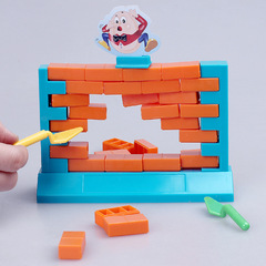 Children's wall demolition, wall pushing, wall building, block stacking kindergarten preschool parent-child game fun interactive puzzle board game toy