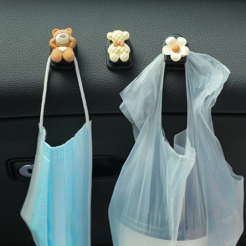 Car hooks, cute cartoon car stickers, multi-functional small hooks, creative car interior mini hooks