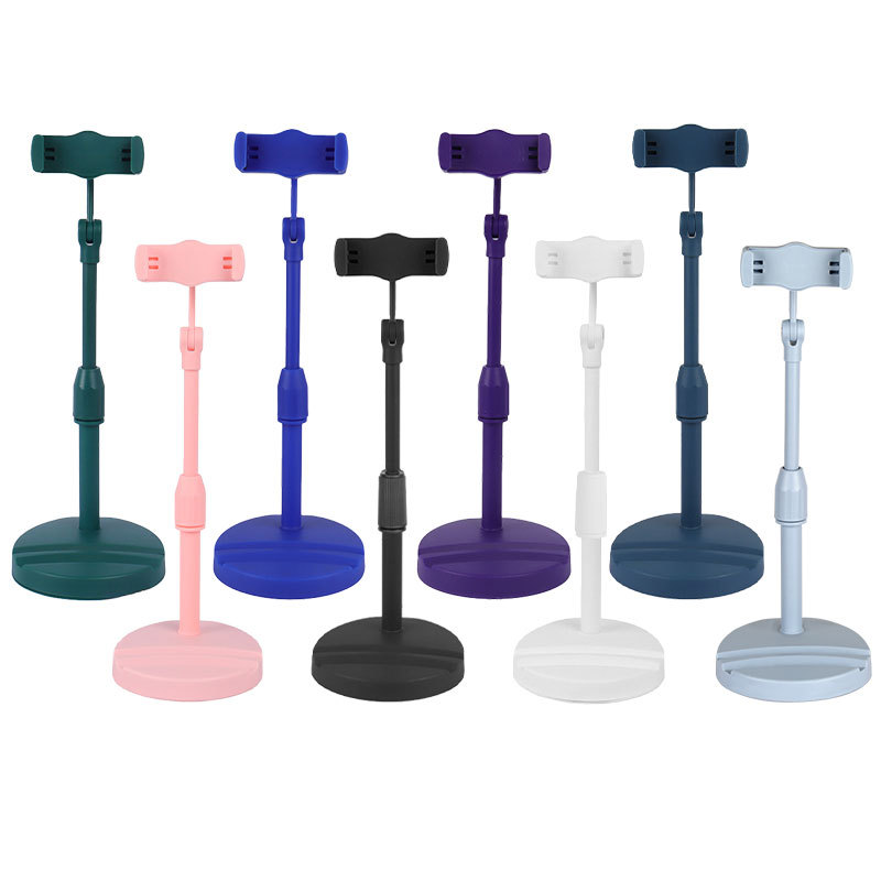 Çift kart yuvalı evrensel canlı yayın telefon standı masaüstü geri çekilebilir stand çok fonksiyonlu masaüstü telefon standı