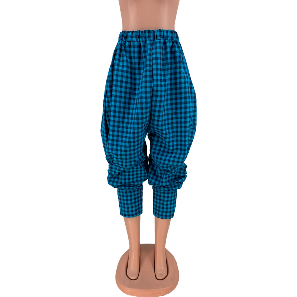 Street Hipster Fashion Plaid Loose Wide Leg Pants - Pants - Uniqistic.com