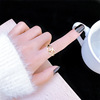 One size copper ring, sophisticated brand jewelry, Chanel style, micro incrustation, 750 sample gold