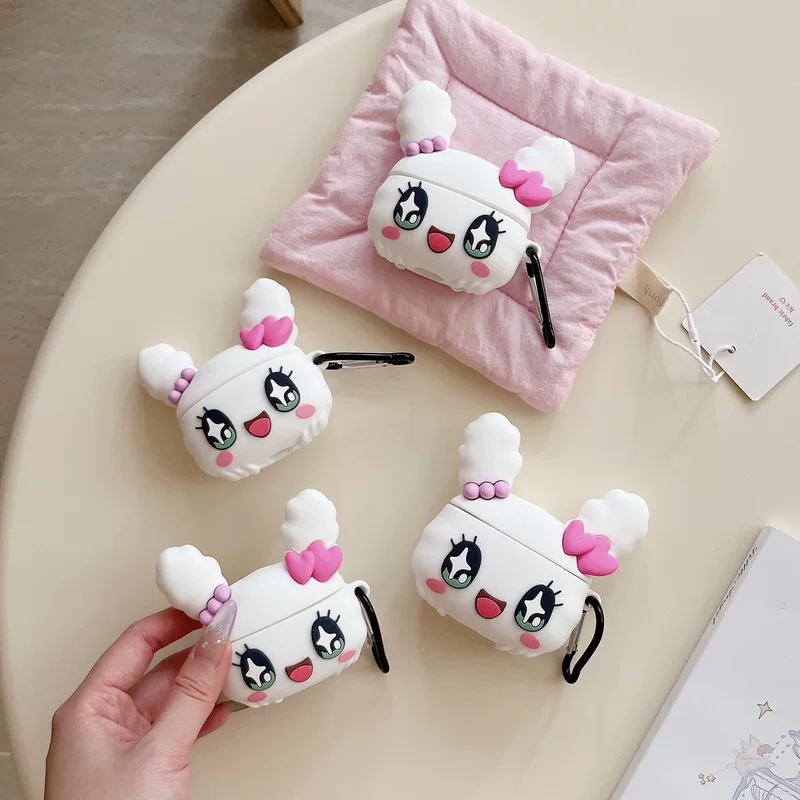 Protective Case for AirPods (1/2/3/4/Pro) Tamagotchi Cute Silicone with Hook, Bluetooth Compatible