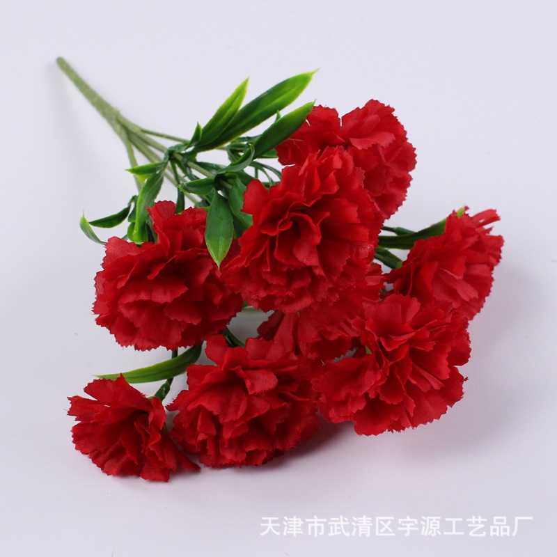 Venta directa de fábrica 11 Clavel artificial flor falsa Día DE LA Madre Día del Maestro regalo flor ingeniería fotografía decoración Flor de seda