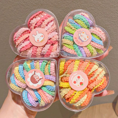 爱心盒装儿童彩色花边头绳发饰女童橡皮筋头饰裙边发圈发绳批发