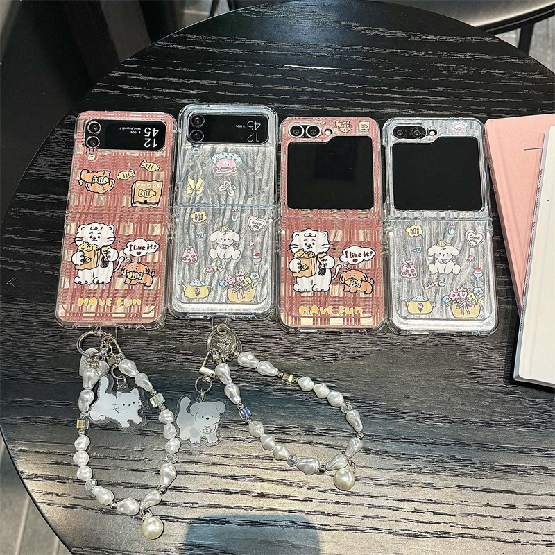 Cute Water Ripple Cartoon for Galaxy Zflip5/6 Generation Folding Phone Case Zflip3/4 Generation New