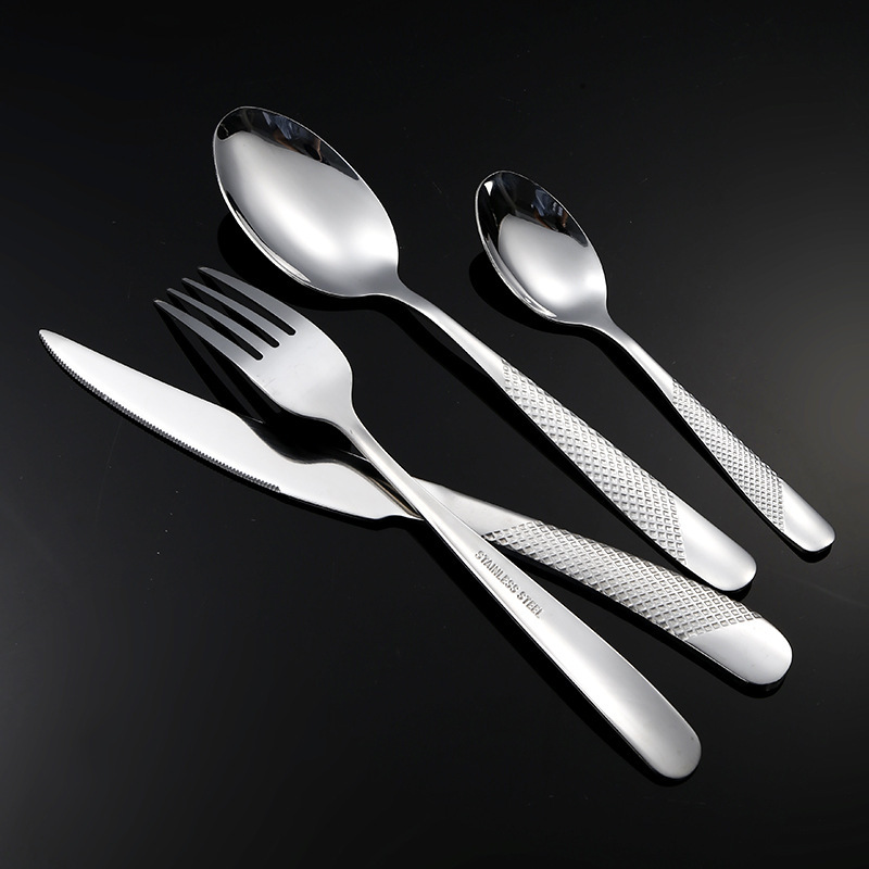 Cuchillo de cubierta de acero inoxidable de estrellas transfronterizas cuchillo de cubierta de hotel cuchillo de filete de cubierta occidental engrosado set 5 piezas al por mayor