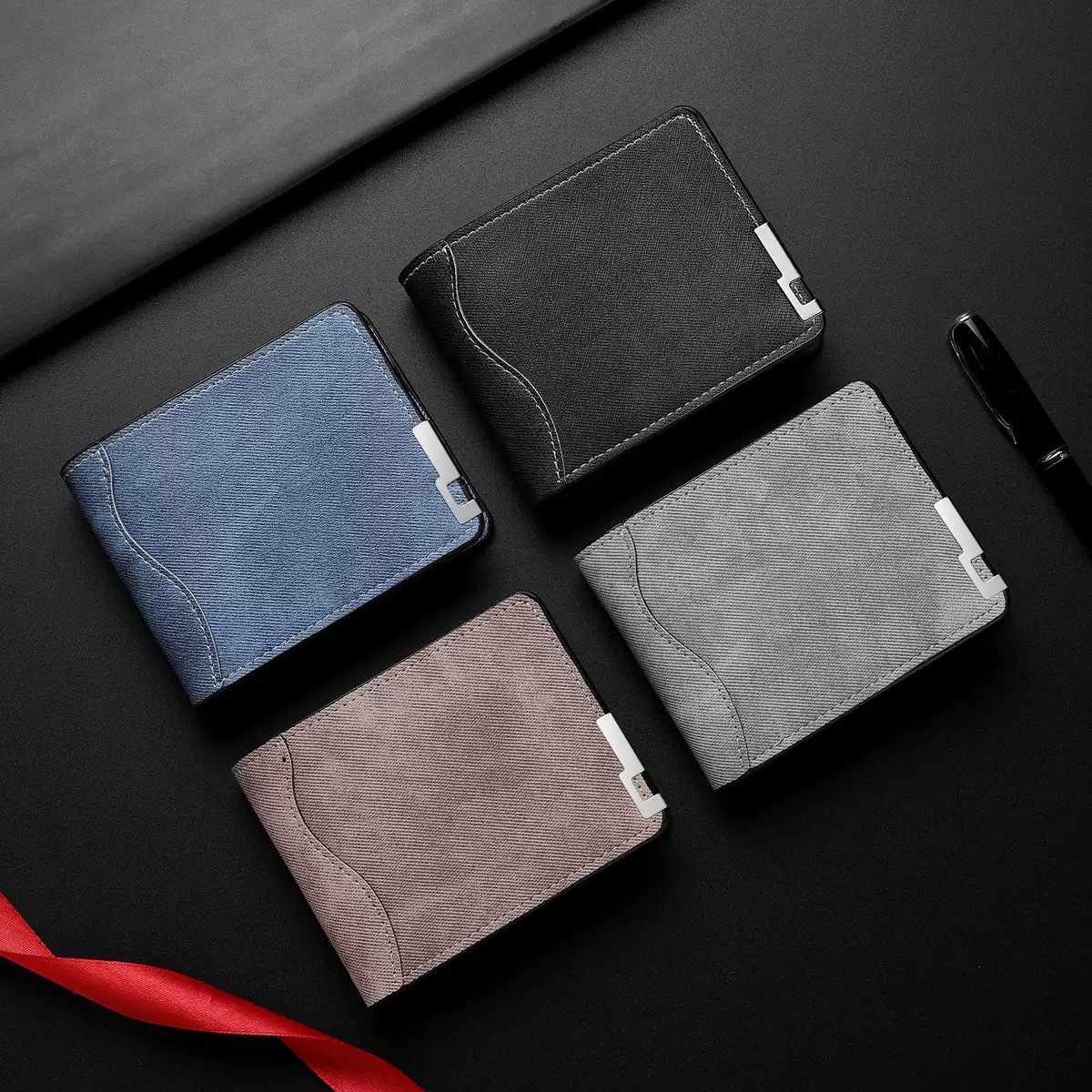 2026 Cross-border Supply Men's Wallet Short Wallet Horizontal Men's Wallet Source Manufacturer New Wallet Wholesale