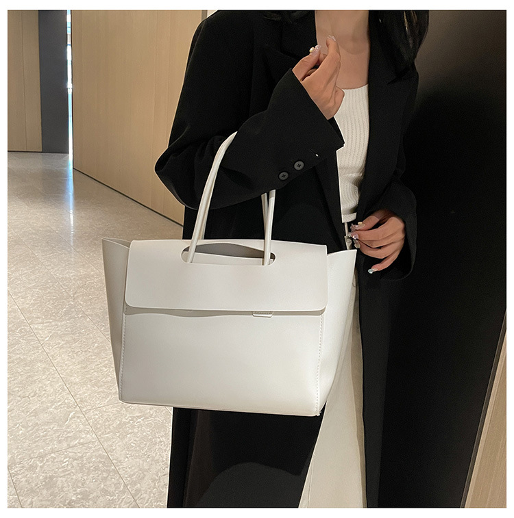 2024 Donna Nuovo Lare Capacità Alta Qualità Texture Semplice Tempo Libero Colore Solido PU Versatile Trendy Portatile Ascellare_voghion.com