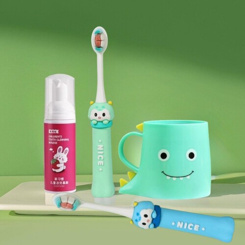 Cartoon 10,000 soft and fine-bristled toothbrushes, independent storage box packaging, mouth guard and toothbrush for children aged 3-12 years old, manufacturer wholesale