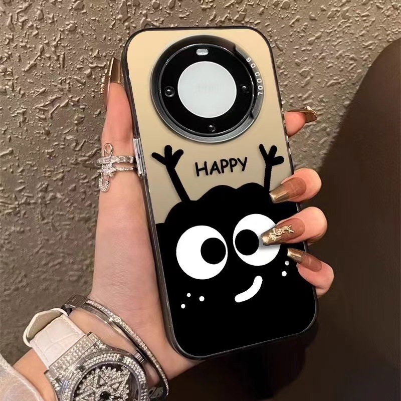 开心煤球适用于华为mate60Pro趣味P70手机壳nova12小众荣耀100Pro