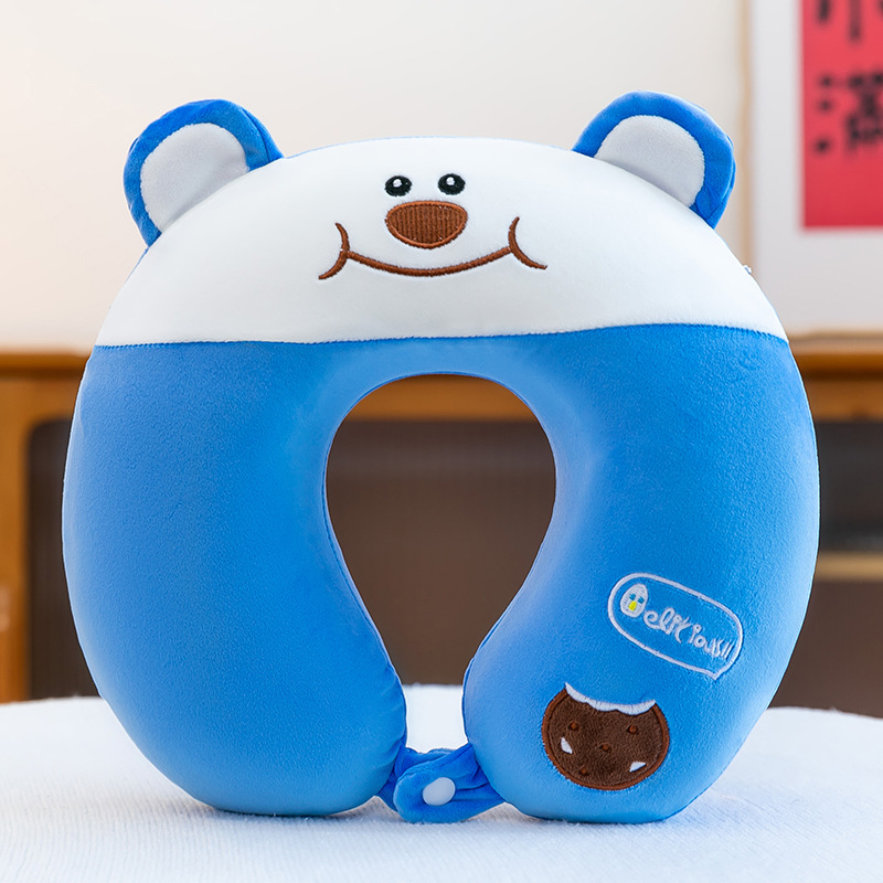 Nueva memoria de dibujos animados Almohada cuello de algodón Almohada en forma de U Almohada de viaje Siesta artefacto Oficina Dormir almohada almohada cuello protector