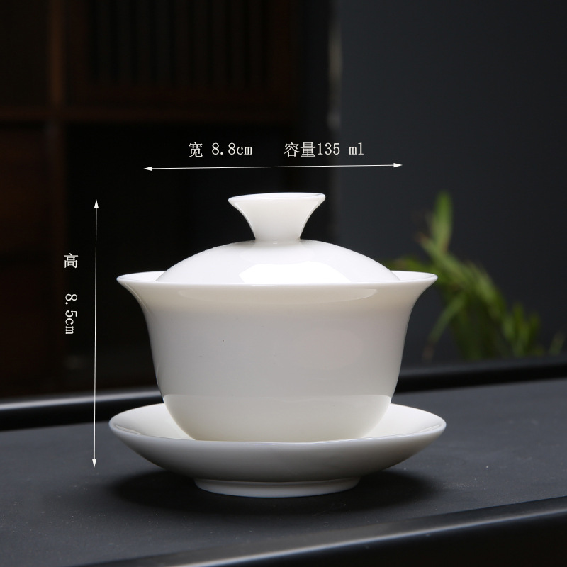 Mutton Fat Jade [Sancai Bowl] 135ml