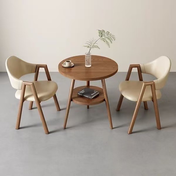 Nordic Italian-Style Backrest Chair, Simple and Elegant Dining Chair, Coffee Table Chair Set, Reception and Negotiation Dining Table and Chairs