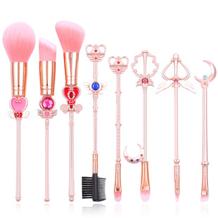 Middy Fox 155g Beautiful Girl Warrior Makeup Brush suit Metal Magic Wand Eye Shadow Brush Animation Peripheral Gifts