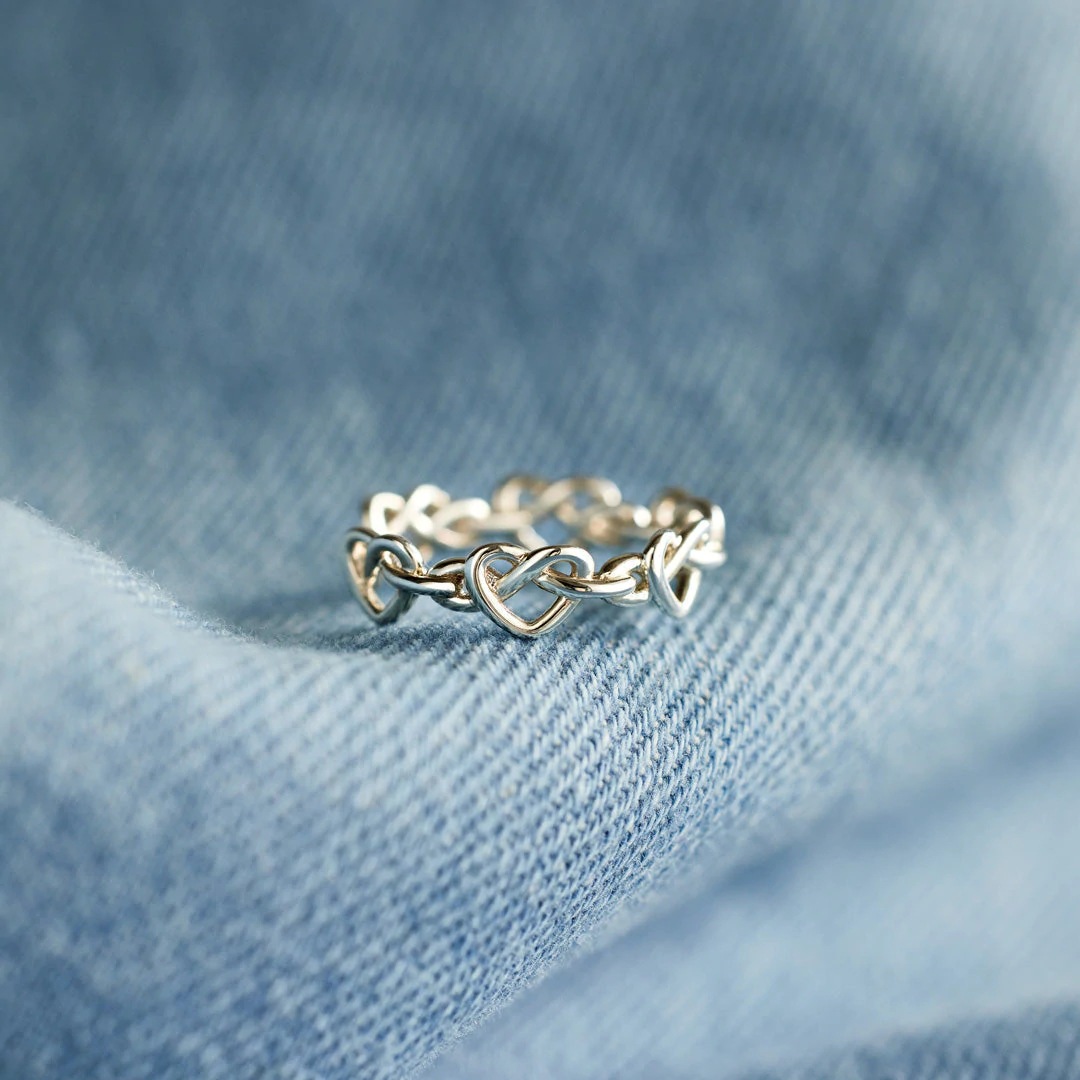 8g Weight Open Rings Classification Adjustable Ring Size 925 Sterling Silver Heart Shape Open Rings