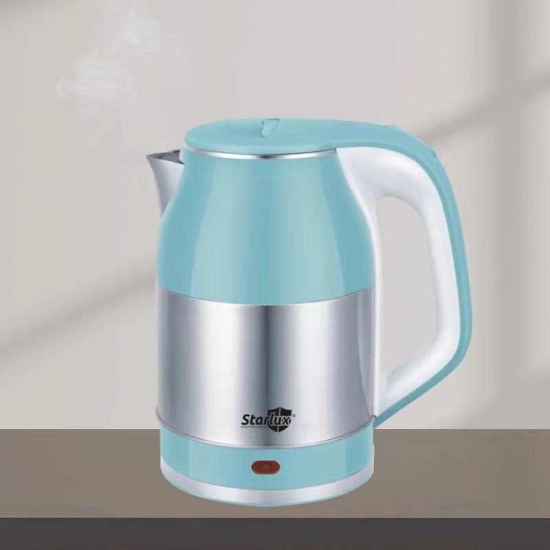 Bouilloire électrique Starlux Cross-border en acier inoxydable 304, grande capacité de 2,5 L, double paroi, idéale pour la maison et le bureau_voghion.com