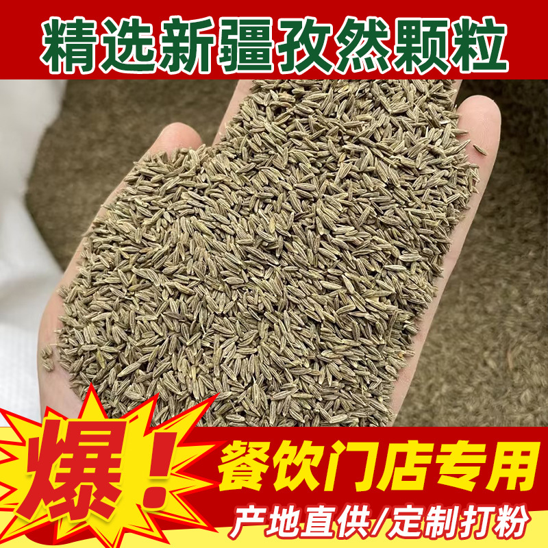 孜然粒孜然粉新疆孜然碎半颗粒烤肉撒料50斤商用袋装香料整箱批发
