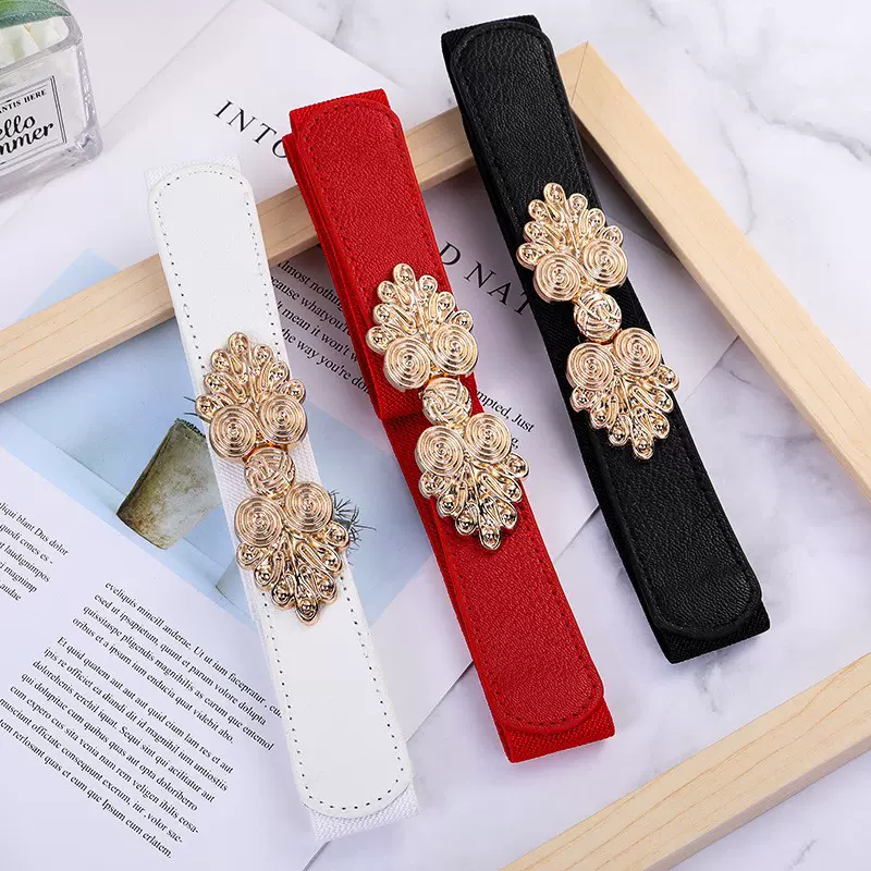 春秋季厂家直销民族风古风女士金属盘扣腰带细款