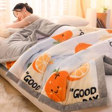 毛毯加厚冬季双面牛奶绒保暖法兰绒珊瑚绒沙发空调小毯子三层盖毯