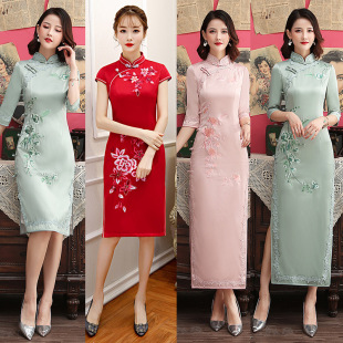[Slightly Defective, Broken Code, Special Clearance, Non-Refundable, Non-Exchangeable] Double-Layer Heavy Embroidery Improved Daily Cheongsam Literary and Artistic
