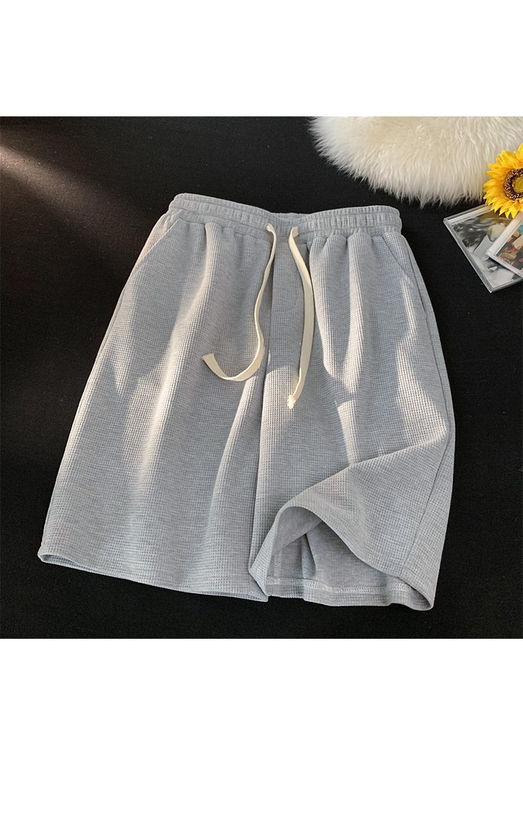 Men's Summer Sports Casual Shorts Loose Plus Size Waffle Five Point Pants New Style_viptrois.com