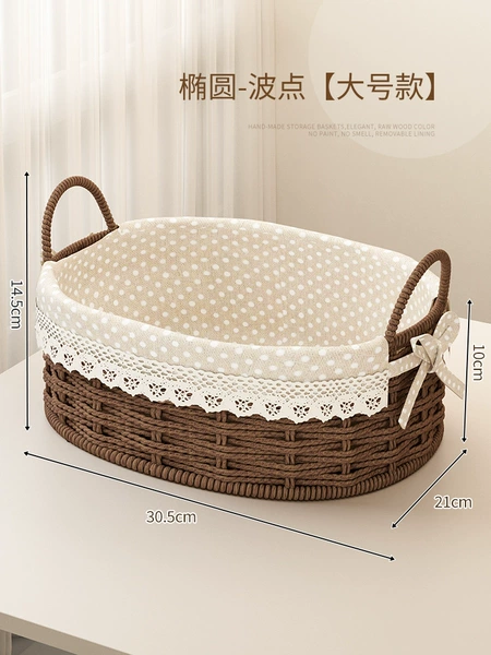 Oval ✦Dark brown large size [polka dot style]✦