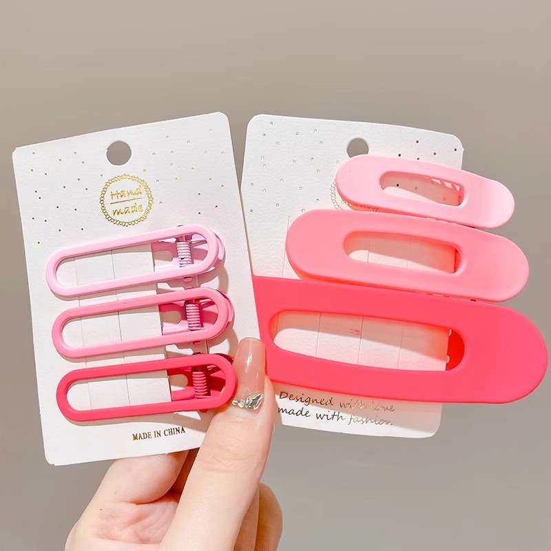 Rosa horquilla femenina 2024 Nueva horquilla BB clip frente flequillos laterales horquilla rota lindo clip de dopamina otoño