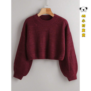 N 31102 Lantern sleeve knit sweater ���\��ᘿ�ë��