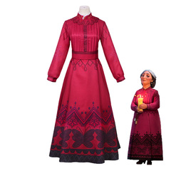 魔法滿屋cos服米拉貝外婆Abuela Alma cosplay紅色連衣裙套裝