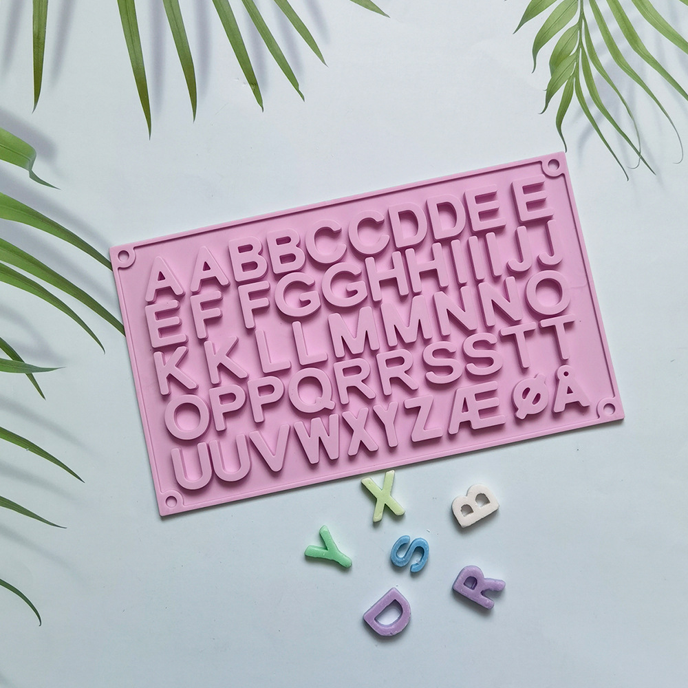 双字母巧克力横向199冰格硅胶模具蛋糕糖果布丁烘焙模具马紫