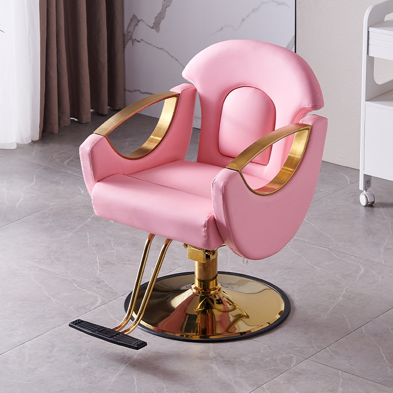 Silla de peluquería silla de peluquería rosa silla de peluquería de lujo ligera silla de peluquería silla de elevación silla de peluquería